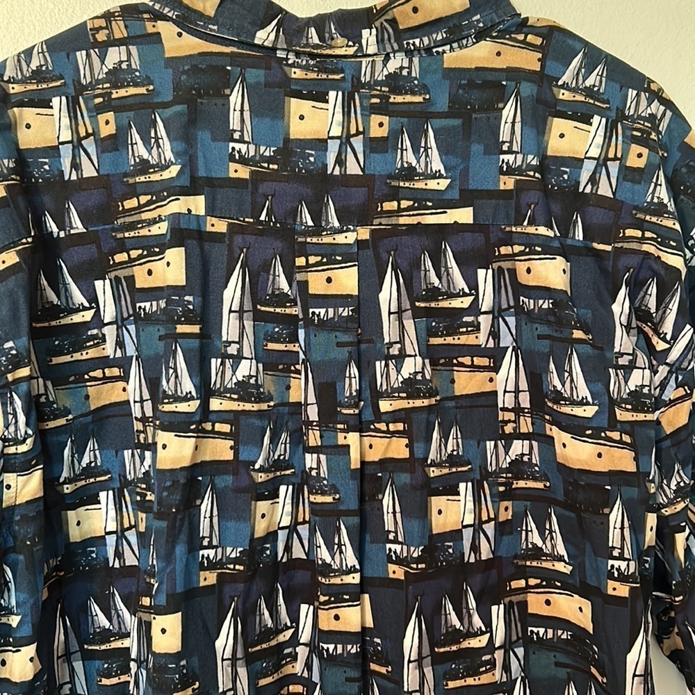 Aftco Bluewater Shirt Men's 2X Button Up Short Sleeve Boat‎ All Over Print - Picture 8 of 11